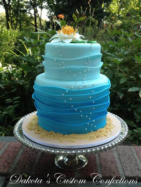 Water Lily Wave Ombre Birthday Cake