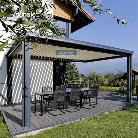 AlunoTec 10 Deep X 24 Wide Concrete Raised Deck Motorisierte Pergola