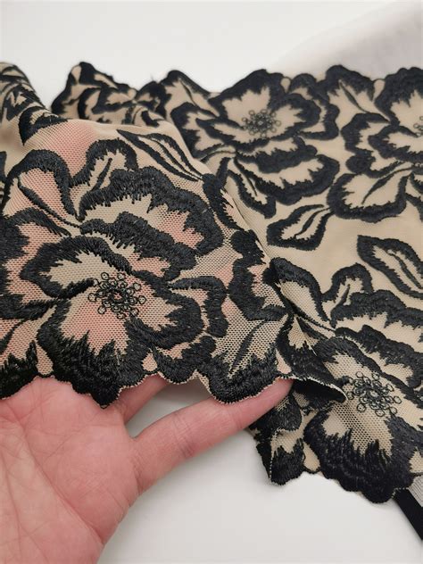 Large DIY Bra Lingerie Making Kit Stretch Lace Black Flowers MagsDesign Bra Making Supplies