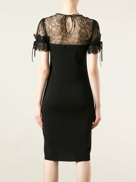 Red Valentino Lace Panel Cocktail Dress In Black Lyst