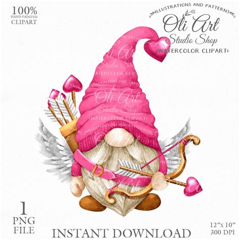 Valentines Day Red Cupid Gnome PNG Clipart Love Clipart