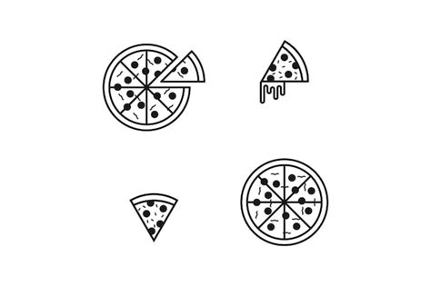 Premium Vector Pizza Line Art Icon Vector Set