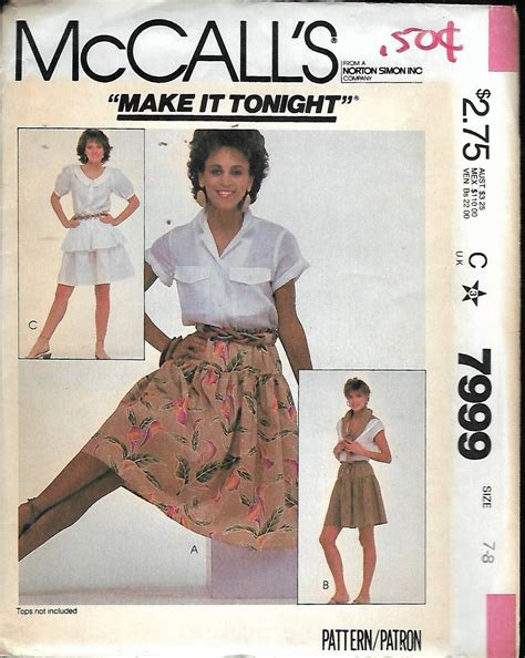1982 Mccall's 7999 Misses & Young Junior/teen Tiered - Etsy
