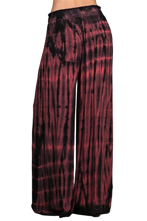 Heyhun Womens Palazzo Pants Tie Dye Boho Gauze Casual And Lounge Wide Leg