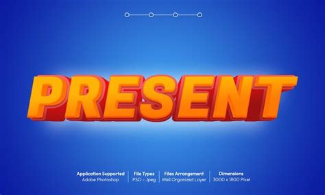 premium psd present text effect   font style