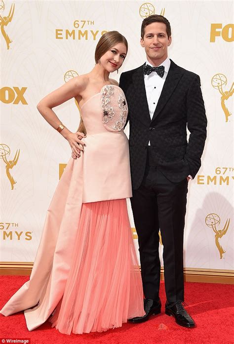 Emmys 2015 Host Andy Samberg Is Joined By Joanna Newsom On Red Carpet