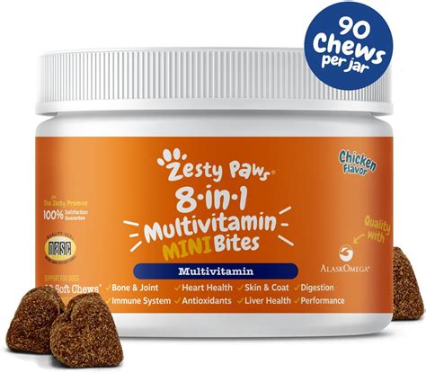 Zesty Paws 8 In 1 Mini Bites Chicken Flavored Soft Chew Multivitamin