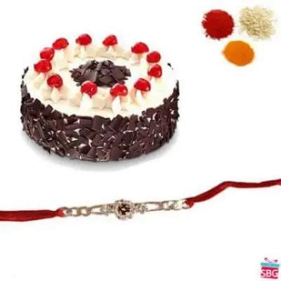 Send Black Forest Cake With Rakhi To India Black Forest Cake Delivery