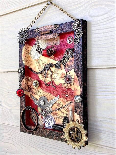 Steampunk Art Assemblage Abstract Art Mixed Media Art Etsy Steampunk Wall Art Steampunk Art