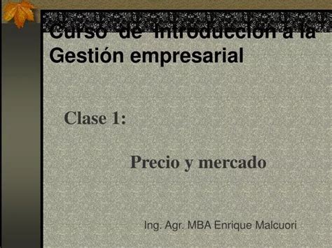 Ppt Curso De Introducci N A La Gesti N Empresarial Powerpoint