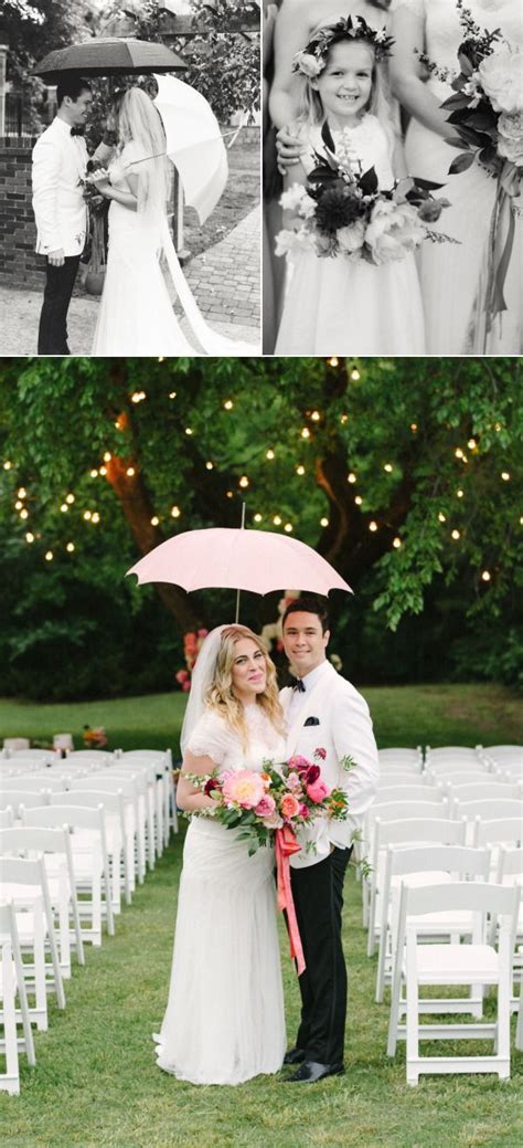 Rain Didn T Ruin This Backyard Wedding Backyard Wedding Rain Wedding Wedding Ceremony