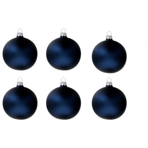 Bolas Rvore De Natal Vidro Soprado Azul Opaco Mm Unidades Venda