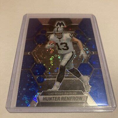 2023 Panini Mosaic No Huddle Hunter Renfrow 121 Blue Disco Prizm 48