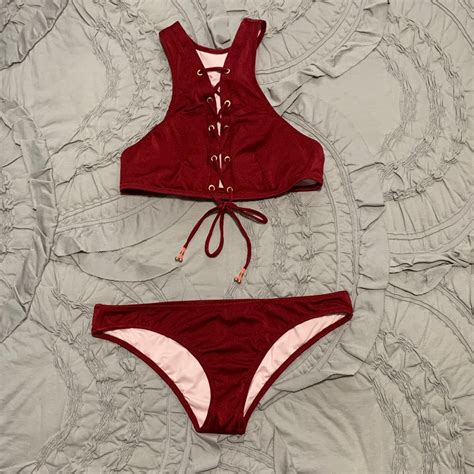 Victorias Secret Two Piece Red Bikini Size Small Gem