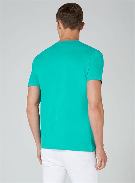 Lyst Topman Teal Embroidered T Shirt In Green For Men