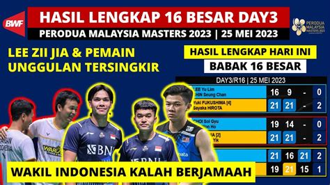 Hasil Lengkap Malaysia Master 2023 Hari Ini Day3 Leo Daniel Menang