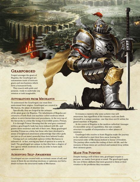 Gearforged 5e Racial Option In 2019 Dnd 5e Homebrew Dungeons