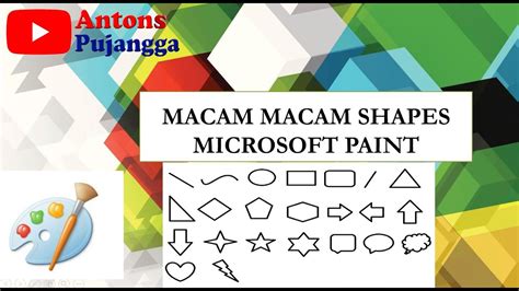 Tik Sd 2 [ Fungsi And Cara Menggunakan Shapes Program Paint ] Youtube