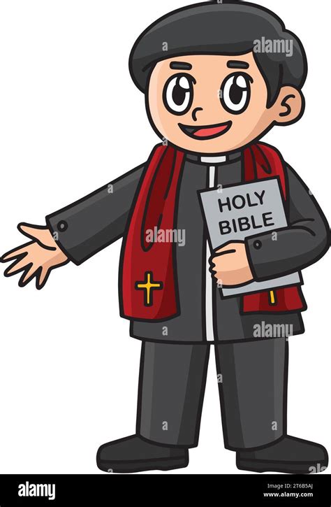 Christian Priest Cartoon Colored Clipart Stock Vector Image And Art Alamy