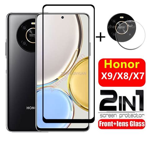 2in1 ฟิล์มกระจกนิรภัยกันรอยหน้าจอ สําหรับ Honor X9 5g X8 Honorx7 Honor