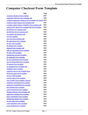Fillable Online Computer Checkout Form Template Computer Checkout Form