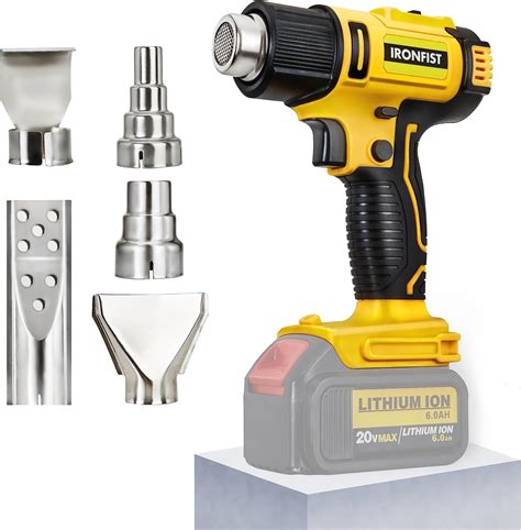 Cordless Heat Gun V MAX Lithium Ion Ah Battery Hot Air Gun Fast Heating Portable Heat Gun