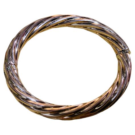 Italian 14K Yellow Gold Rope Like Twisted Bangle For Sale At 1stDibs