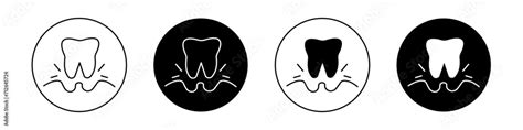 Extraction Tooth Icon Set Extract Broken Teeth Vector Symbol In A