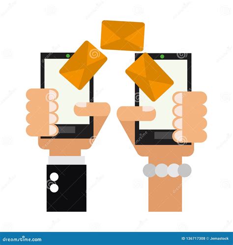 Smartphone Email Sending Stock Vector Illustration Of Newsletter