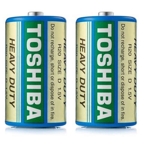 Батарейки сольові TOSHIBA R20/D heavy duty blue 2шт – фото, відгуки ...