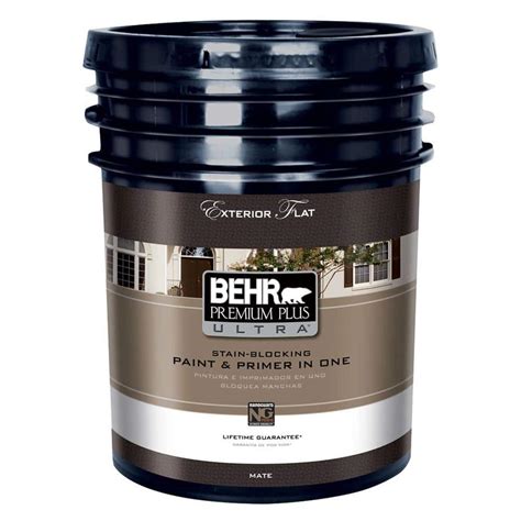 BEHR Premium Plus Ultra 5 Gal Medium Base Flat Low Voc Exterior Paint