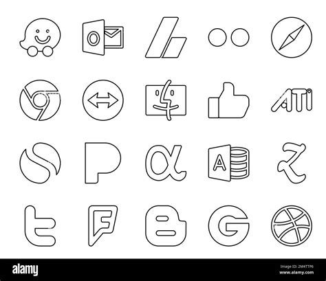 20 Social Media Icon Pack Including Twitter Microsoft Access