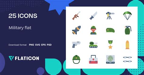 Military Flat Icon Pack Svg Icons