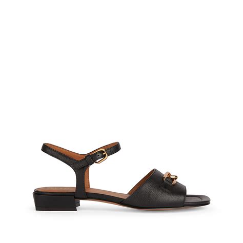 New Eraklia Sandals In Leather With Low Heel Black Geox La Redoute