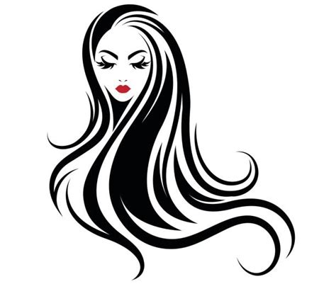 Woman With Beautiful Long Black Hair Illustrations Royalty Free Vector