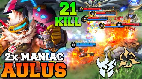 21 Kills 2 Maniac Aulus Best Build And Emblem 2023 MLBB Aulus