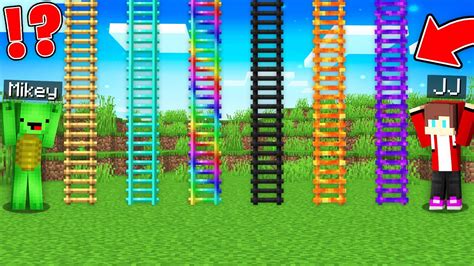 Jj And Mikey Found New Tallest Ladders Of All Textures In Minecraft