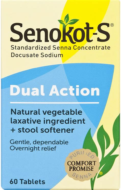 Senokot S Natural Vegetable Laxative Plus Stool Softener Fast Acting