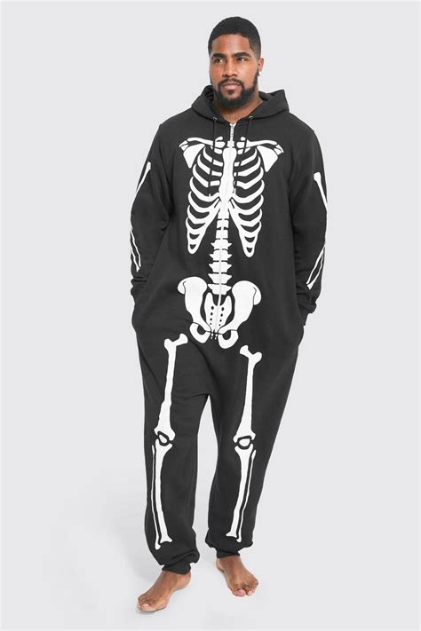 Plus Size Halloween Skeleton Onesie Boohoo Uk