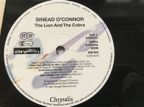 Sinéad Oconnor The Lion And The Cobra 1987 Ex Lp Aukro