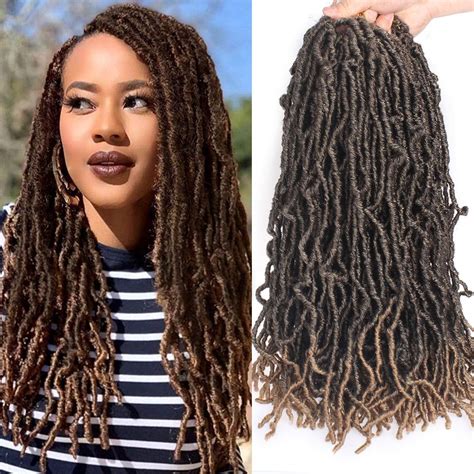 Buy Leeven 18 Inch Synthetic Nu Faux Locs Crochet Braids Hair 21 Roots