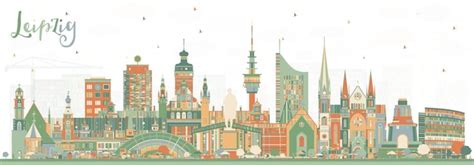 Premium Vector Leipzig Germany City Skyline With Color Buildings