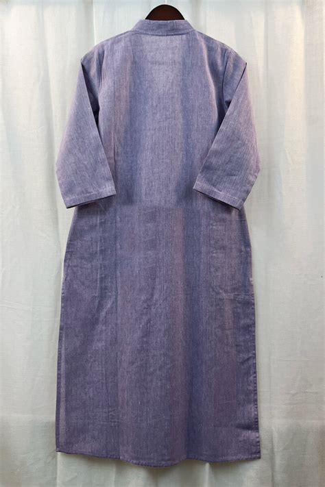 Buy Purple Handcrafted Straight Handloom Cotton Kurta For Women