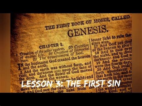 Sunday School Series Genesis Lesson 3 The First Sin Genesis 3 1 7