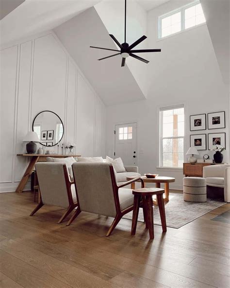 Modern White Vaulted Ceiling Living Room Soul Lane