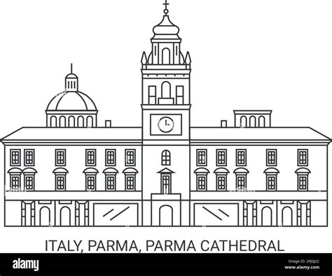 Italy Parma Parma Cathedral Travel Landmark Vector Illustration Stock