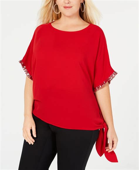 Michael Kors Plus Size Sequin Embellished Top Macys