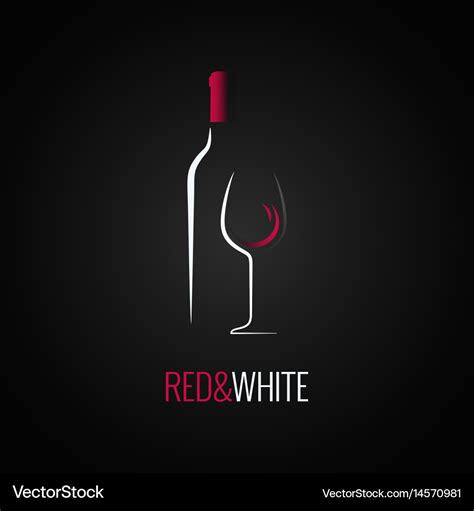 Wine Glass Bottle Logo Design Background Vector Image