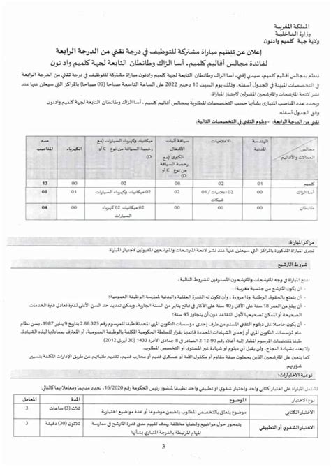 Concours Conseils Provinciaux Guelmim Oued Noun Postes