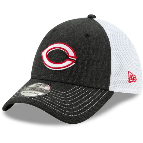 Men's Cincinnati Reds New Era Black/White Neo 39THIRTY Flex Hat